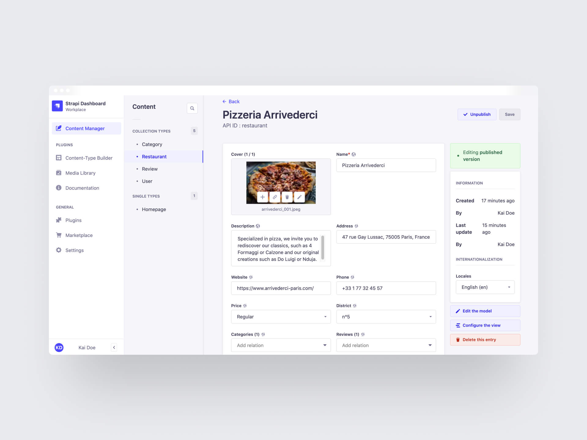 Strapi Backend